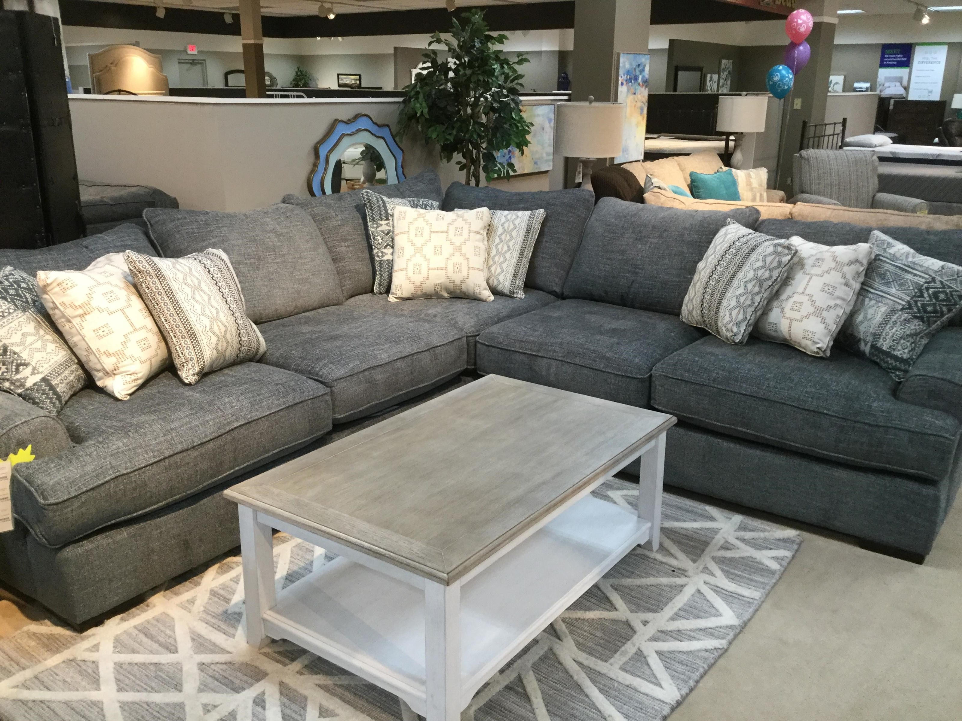 Fusion Furniture 2000 HANDWOVEN SLATE RIVERDALE 3 Pc Sectional